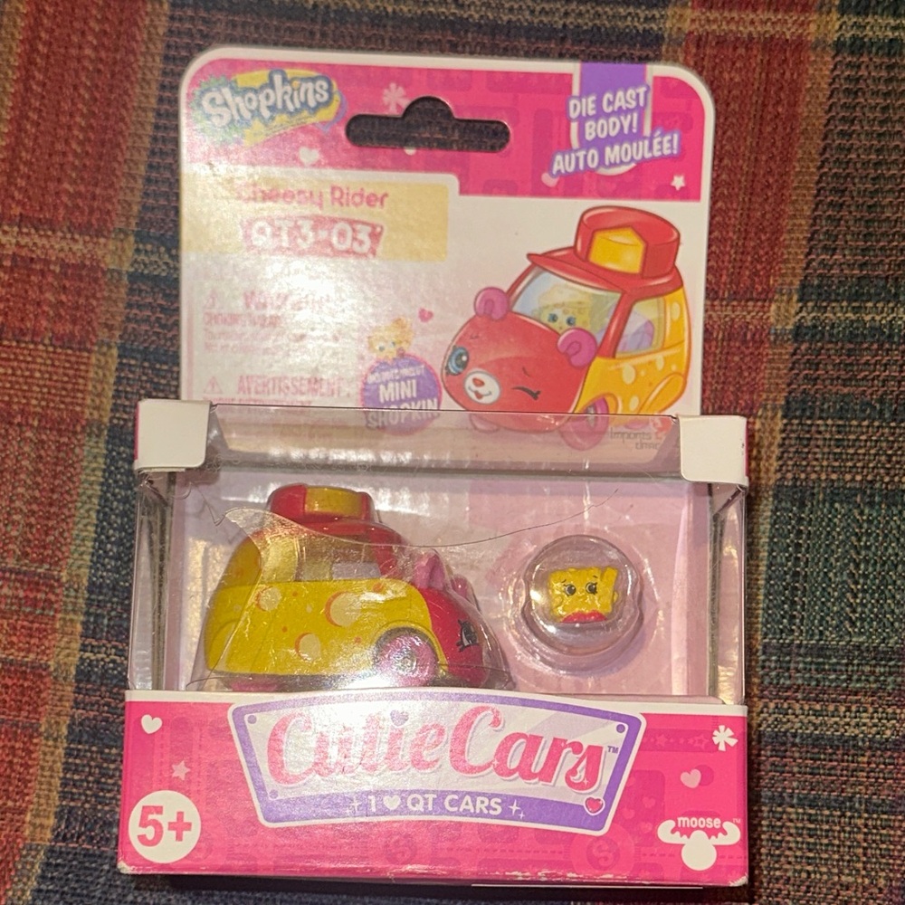 Cutie Cars Shopkins Single Pack QT3-03. Cheesy Rider. Incl mini Shopkin. NIB